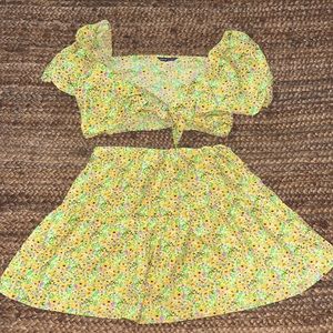 Summer Floral Set - Skirt and Tie top